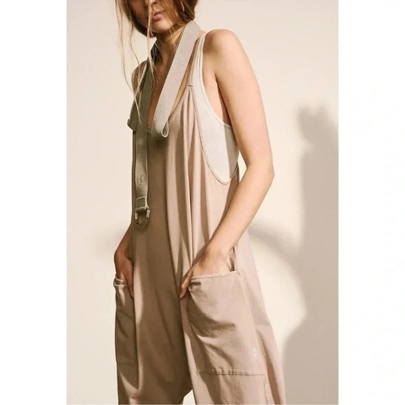 Free People Pants - Free People Movement Hot Shot Onesie Taupe Brown Medium